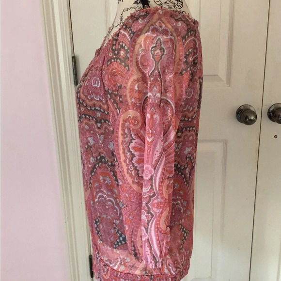 International Concept Boho Sheer Festival Peasant Blouse‎ Small - Picture 2 of 5